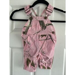 Infant Pink Camo Bib Overalls Realtree Bass Pro Shop Size 3M